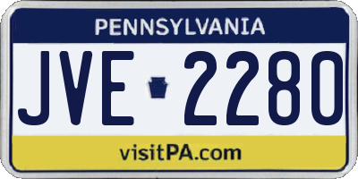 PA license plate JVE2280