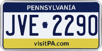 PA license plate JVE2290