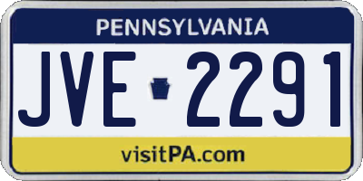 PA license plate JVE2291