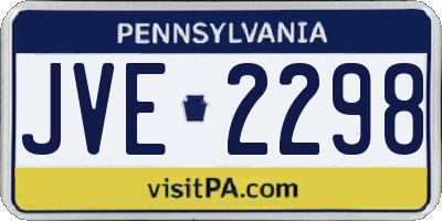 PA license plate JVE2298