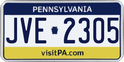 PA license plate JVE2305