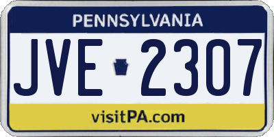 PA license plate JVE2307