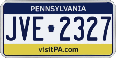PA license plate JVE2327