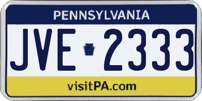 PA license plate JVE2333