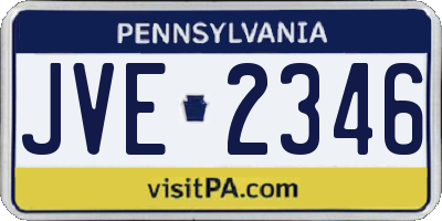 PA license plate JVE2346