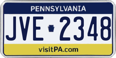 PA license plate JVE2348