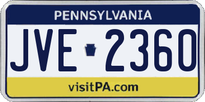 PA license plate JVE2360