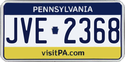PA license plate JVE2368