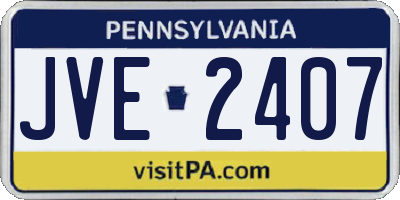 PA license plate JVE2407