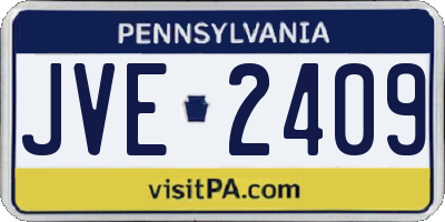 PA license plate JVE2409