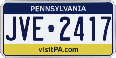 PA license plate JVE2417