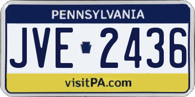 PA license plate JVE2436