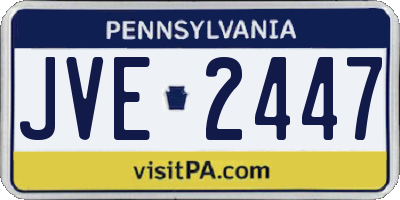 PA license plate JVE2447