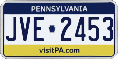 PA license plate JVE2453