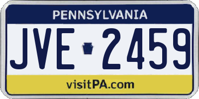 PA license plate JVE2459