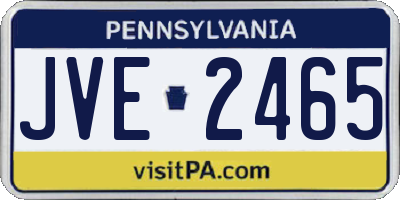 PA license plate JVE2465