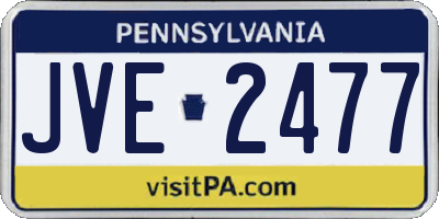PA license plate JVE2477