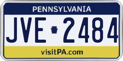 PA license plate JVE2484