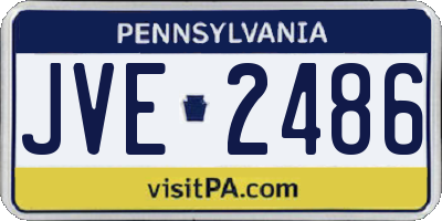 PA license plate JVE2486