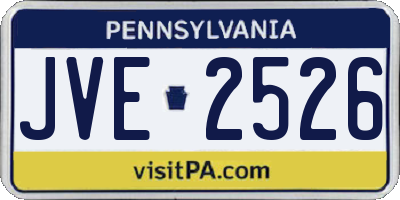PA license plate JVE2526