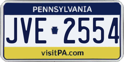 PA license plate JVE2554