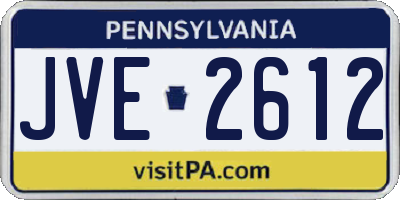 PA license plate JVE2612