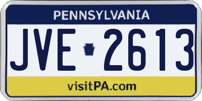 PA license plate JVE2613
