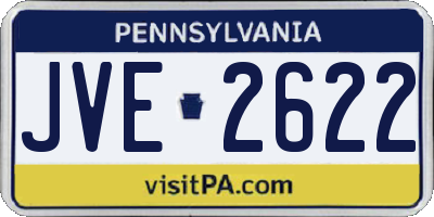 PA license plate JVE2622