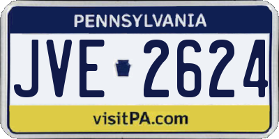 PA license plate JVE2624