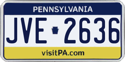 PA license plate JVE2636