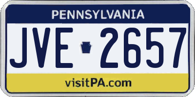 PA license plate JVE2657