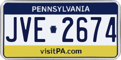 PA license plate JVE2674