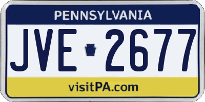 PA license plate JVE2677