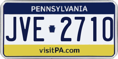 PA license plate JVE2710
