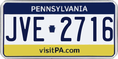 PA license plate JVE2716