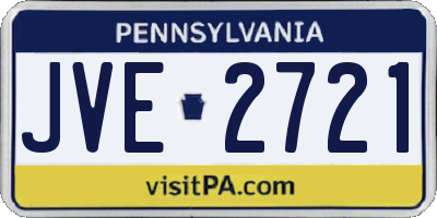PA license plate JVE2721