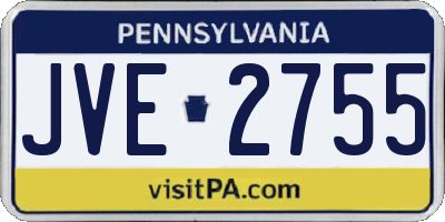 PA license plate JVE2755