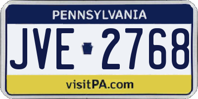PA license plate JVE2768
