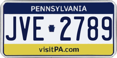 PA license plate JVE2789