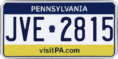PA license plate JVE2815