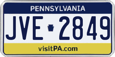 PA license plate JVE2849
