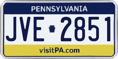 PA license plate JVE2851