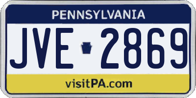 PA license plate JVE2869