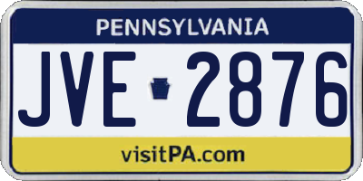PA license plate JVE2876