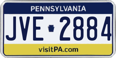 PA license plate JVE2884