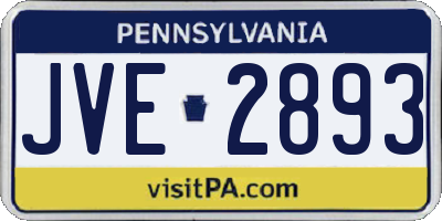 PA license plate JVE2893