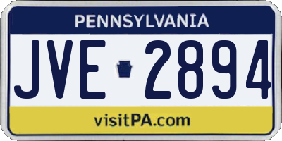 PA license plate JVE2894