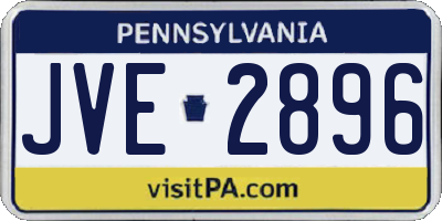 PA license plate JVE2896