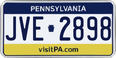 PA license plate JVE2898