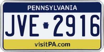 PA license plate JVE2916